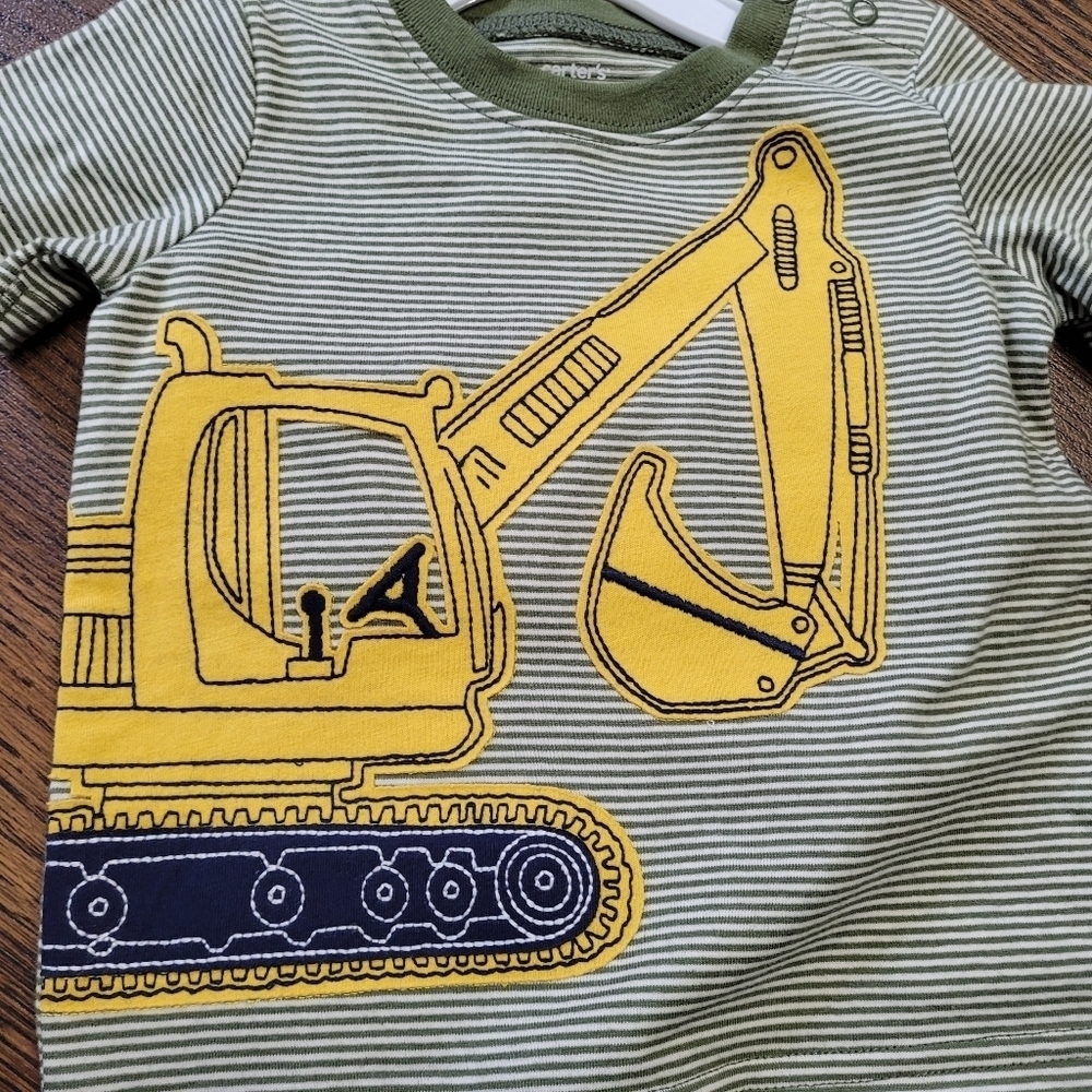 Carter's Construction 2 Piece T-shirt pants Set Size Boy's 12 Months NEW - Picture 3 of 5